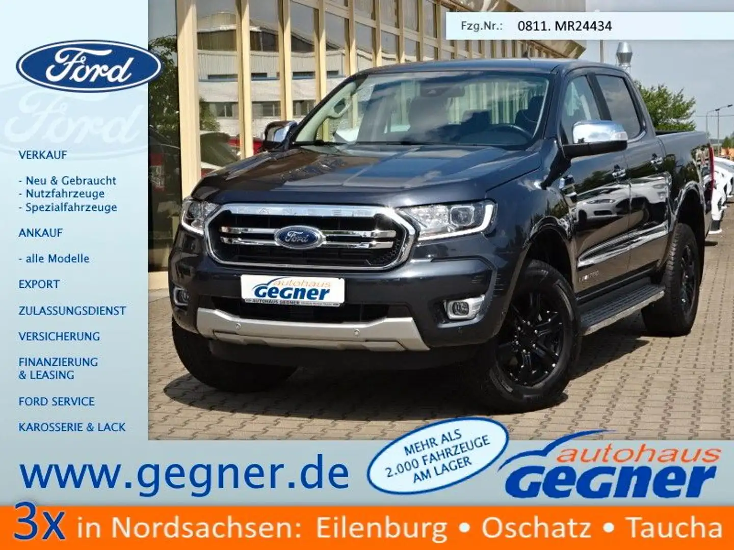 Ford Ranger Doka 212PS Limited  4x4 AHK Leder Navi Gris - 1