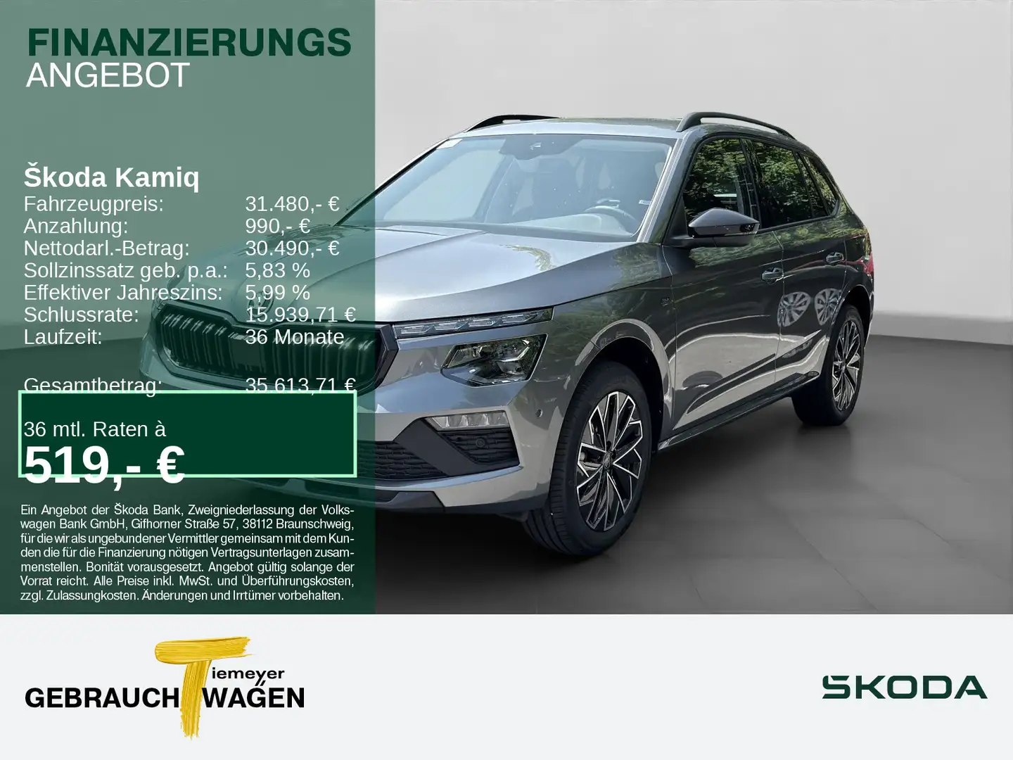 Skoda Kamiq 1.0 TSI DSG TOUR AHK MATRIX VIRTUAL Grau - 1