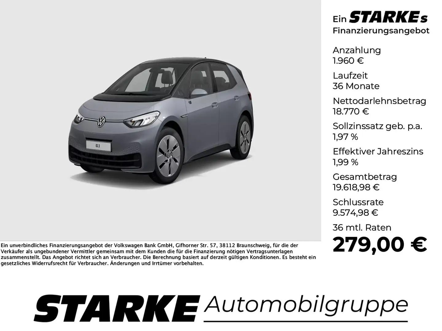 Volkswagen ID.3 Pro Performance Life AHK ACC Sitzhzng 18"LM Grau - 1