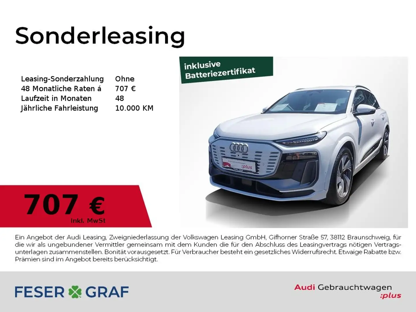 Audi Q6 e-tron 55 qu. 2x S line 360° Matrix Tech plus Weiß - 1