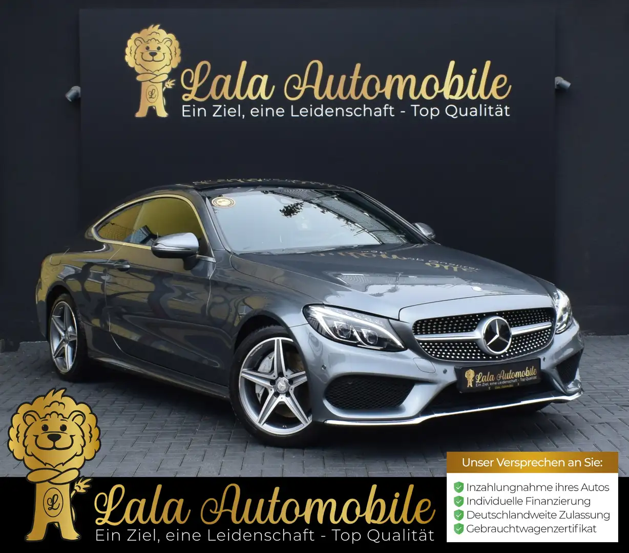 Mercedes-Benz C 250 d 2.2 CDI Coupé AMG PANORAMA AMBIENTE LEDER Grau - 1