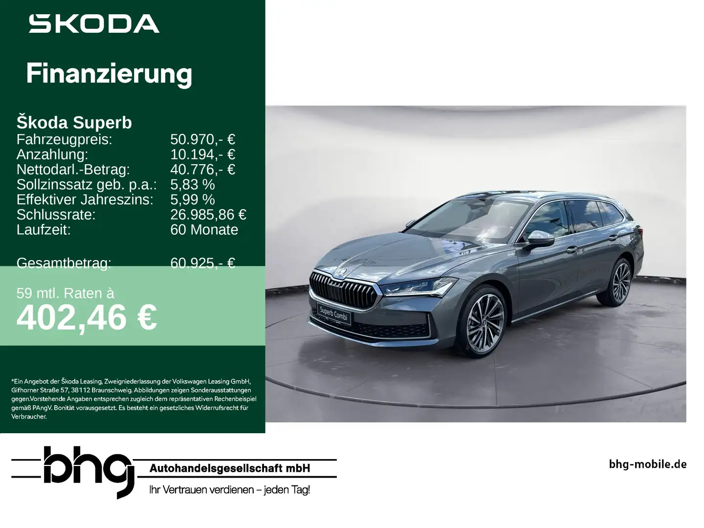 Skoda Superb Combi L&K 2,0 TDI  7-Gang-DSG 4x4 Grau - 1