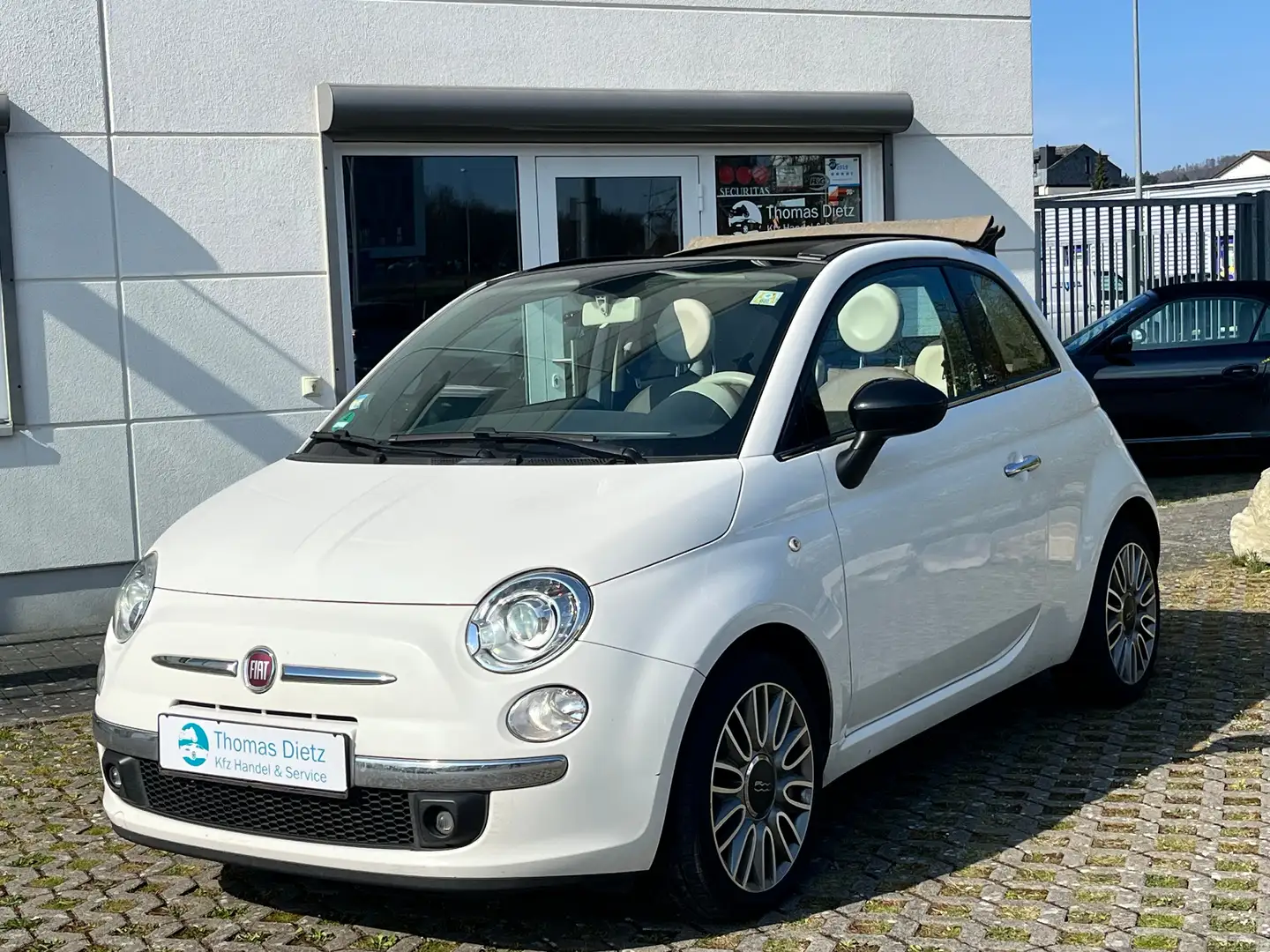 Fiat 500 Cabrio Cult 1.3 D Voll Leder-Bi Xenon- Aluräder Weiß - 1