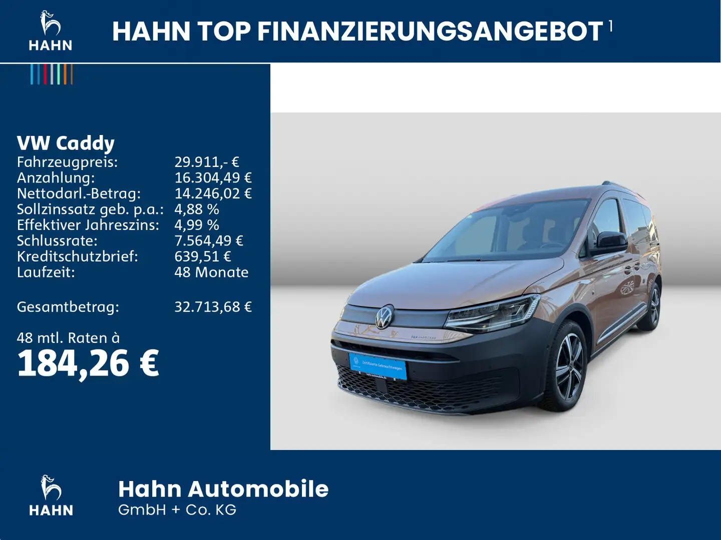 Volkswagen Caddy PanAmericana 1,5TSI 84KW LED NAVI PARK ASS Braun - 2