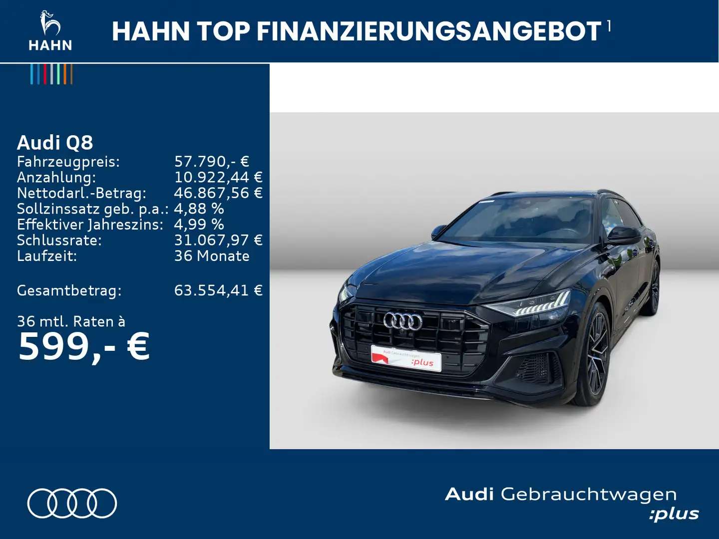Audi Q8 55TFSI quattro S tronic Matrix B&O Pano CAM Schwarz - 2