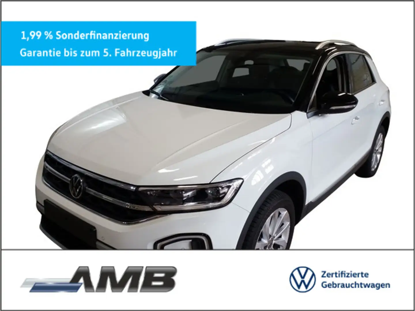 Volkswagen T-Roc Style 1.5 TSI AHK/LED+/IQ.Driv/Pano/05.29G Weiß - 1
