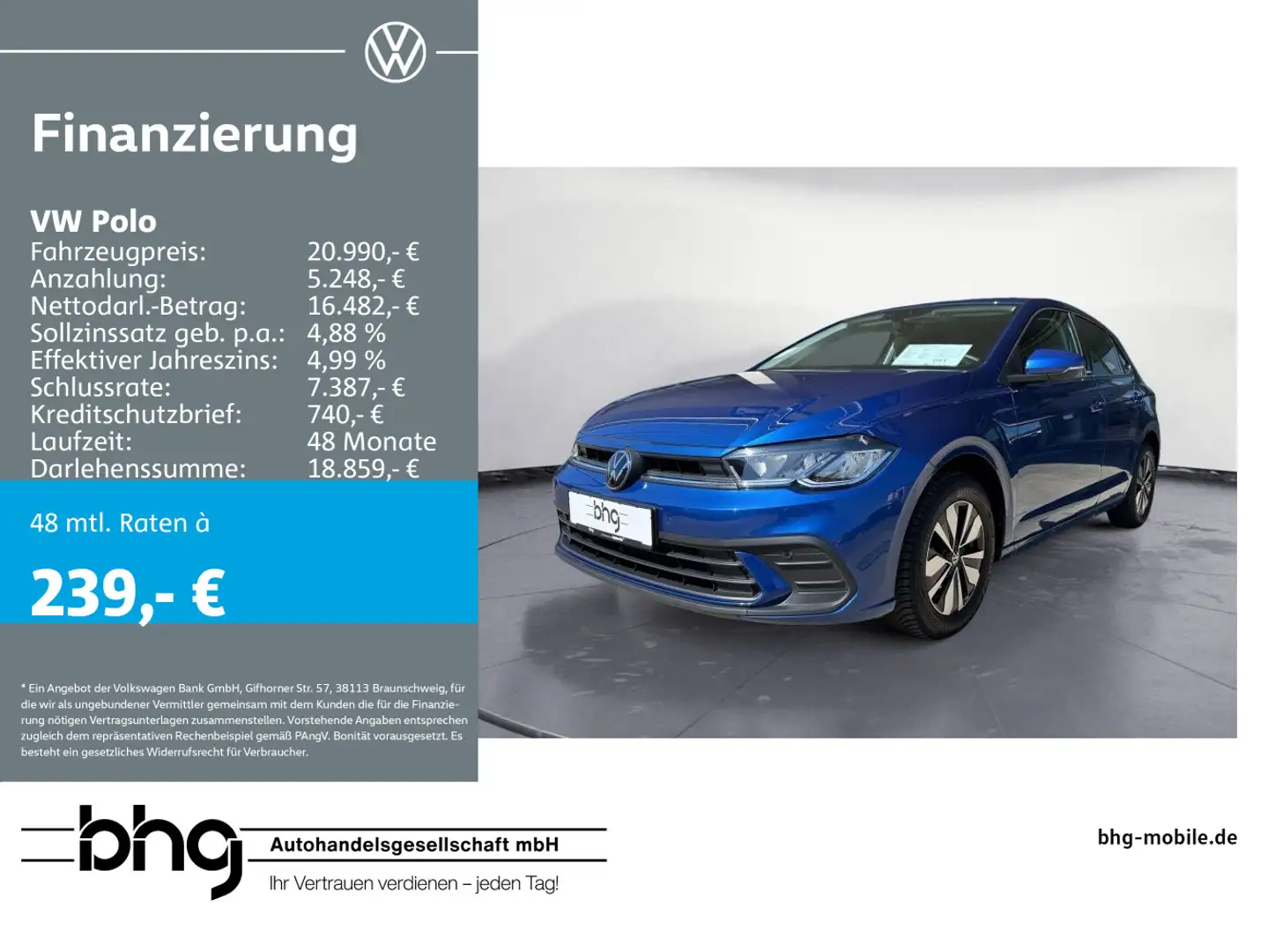 Volkswagen Polo Life 1.0 TSI DSG AHK, Navi, Kamera, GanzjR. Azul - 1