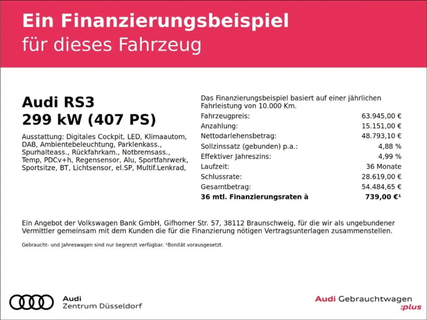 Audi RS3 Sportback 2.5 TFSI quattro performance 1 of 300 MA Grau - 2