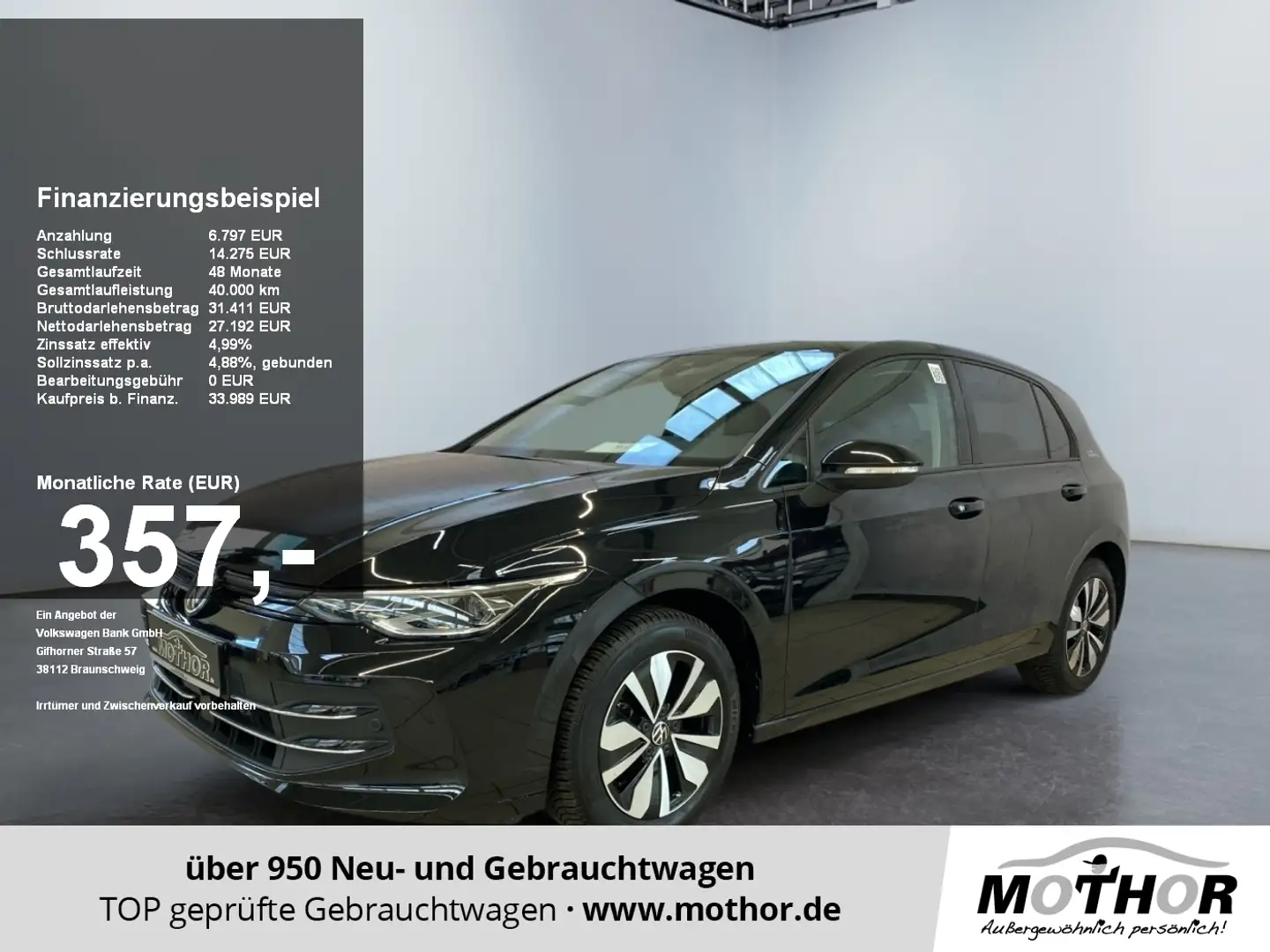 Volkswagen Golf VIII Goal 2.0 TDI DSG ACC MATRIX LM KAM Schwarz - 1