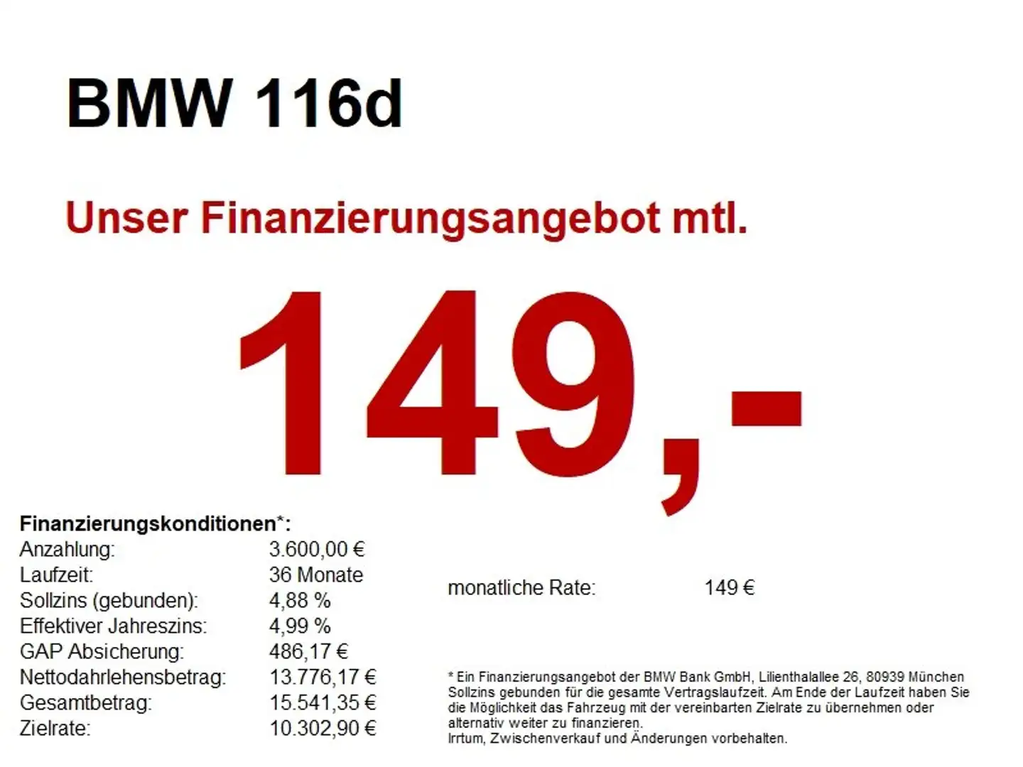 BMW 116 d Sport Line LED/NAV+/CAM/ParkAssi/TEMPO/SH Schwarz - 1