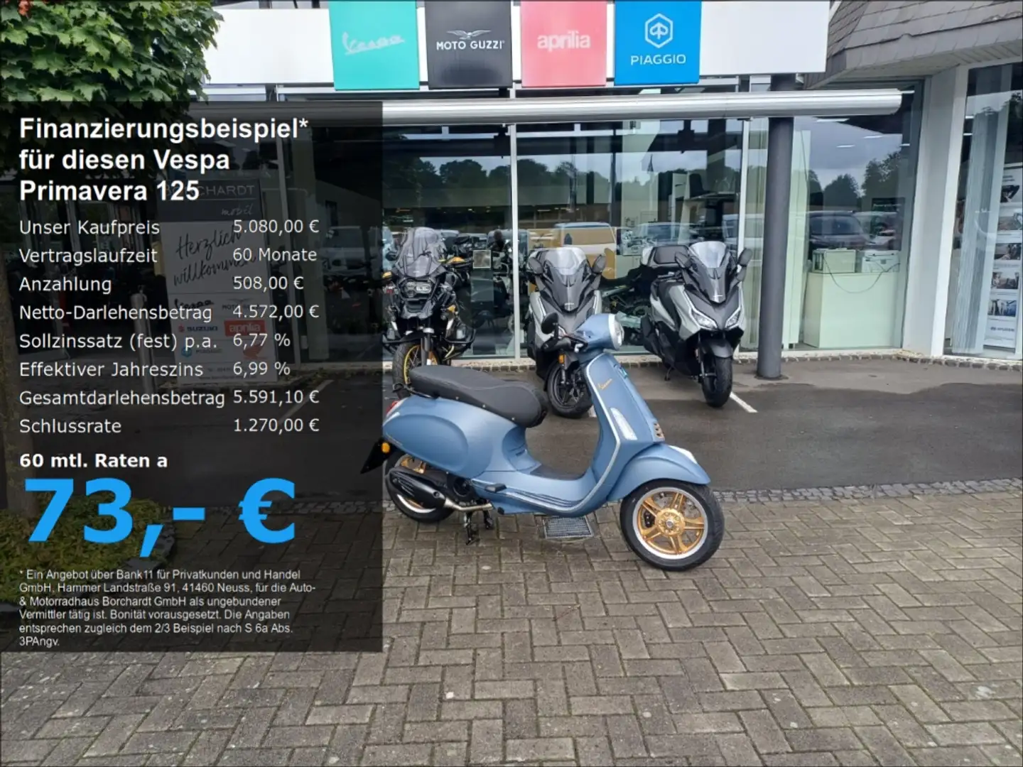 Vespa Primavera 125 *Officina 8*E5+*4 Jahre Garantie*Blau*11PS* Blau - 1