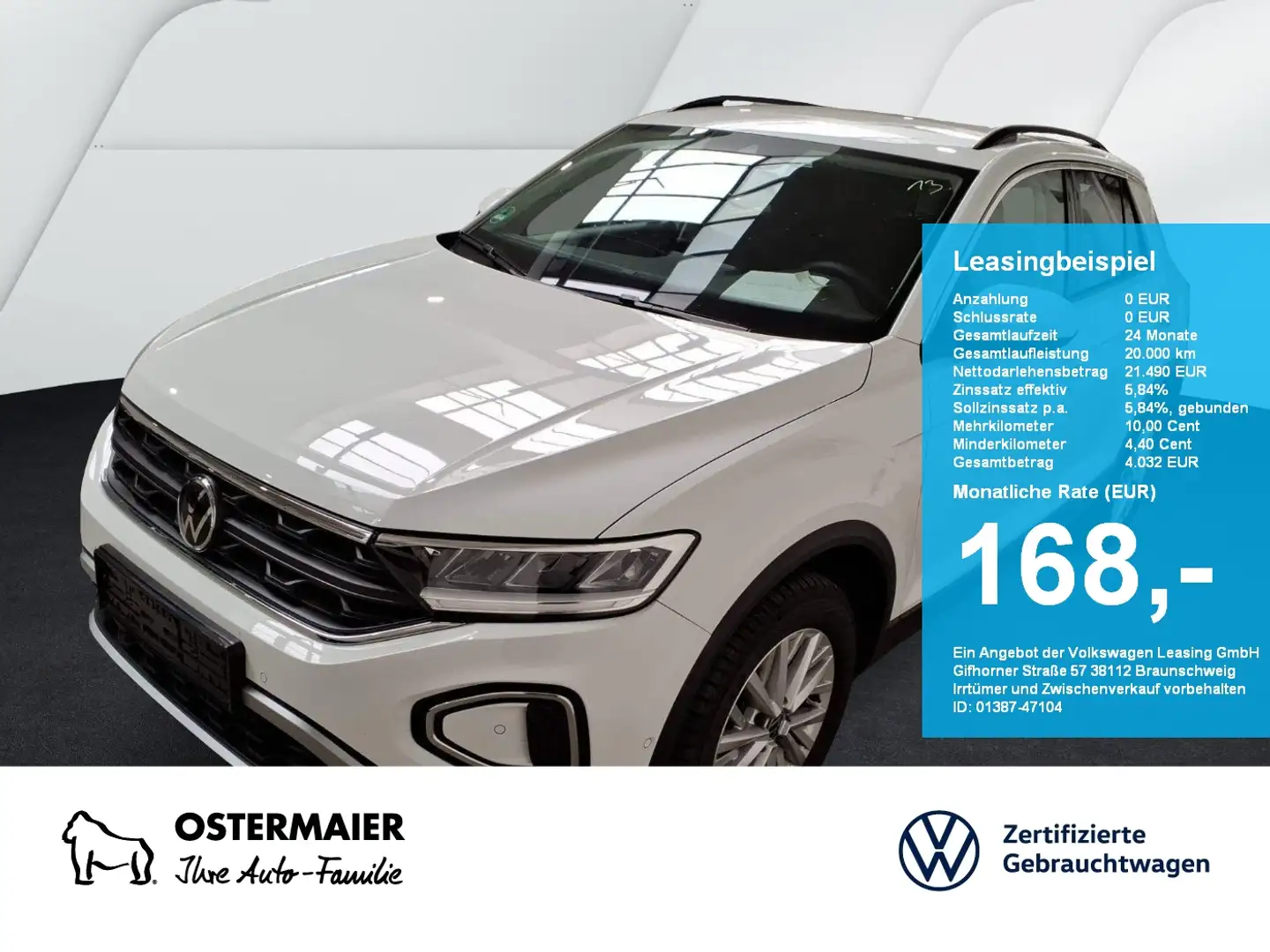 Volkswagen T-Roc LIFE 1.0TSI 116PS LED.NAVI.SHZG.ViCo.APP-C Bianco - 1