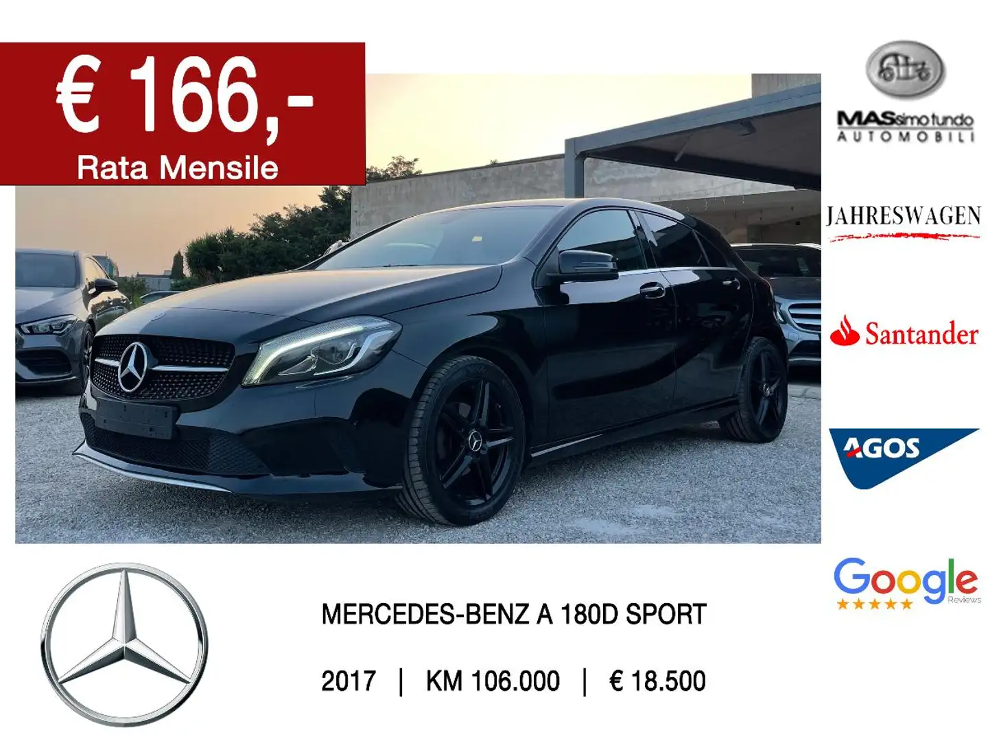 Mercedes-Benz 180 A  d Sport Nero - 1
