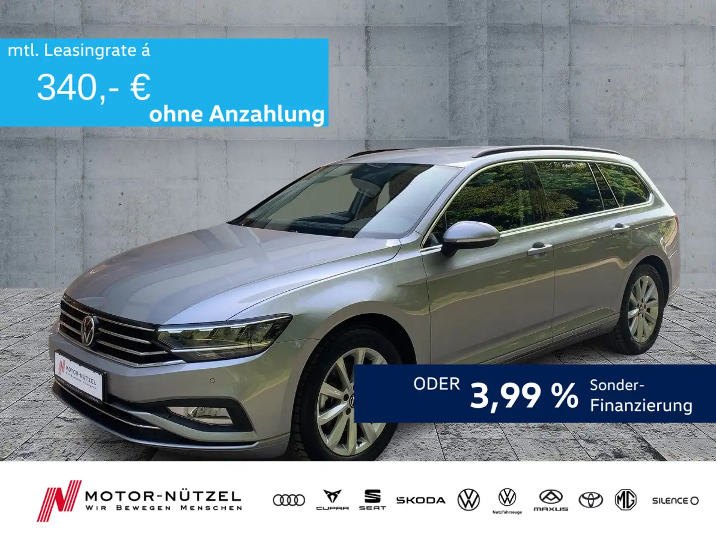 Volkswagen Passat Variant 1.5 TSI BUSINESS LED+NAV+APP+SHZ Silber - 1