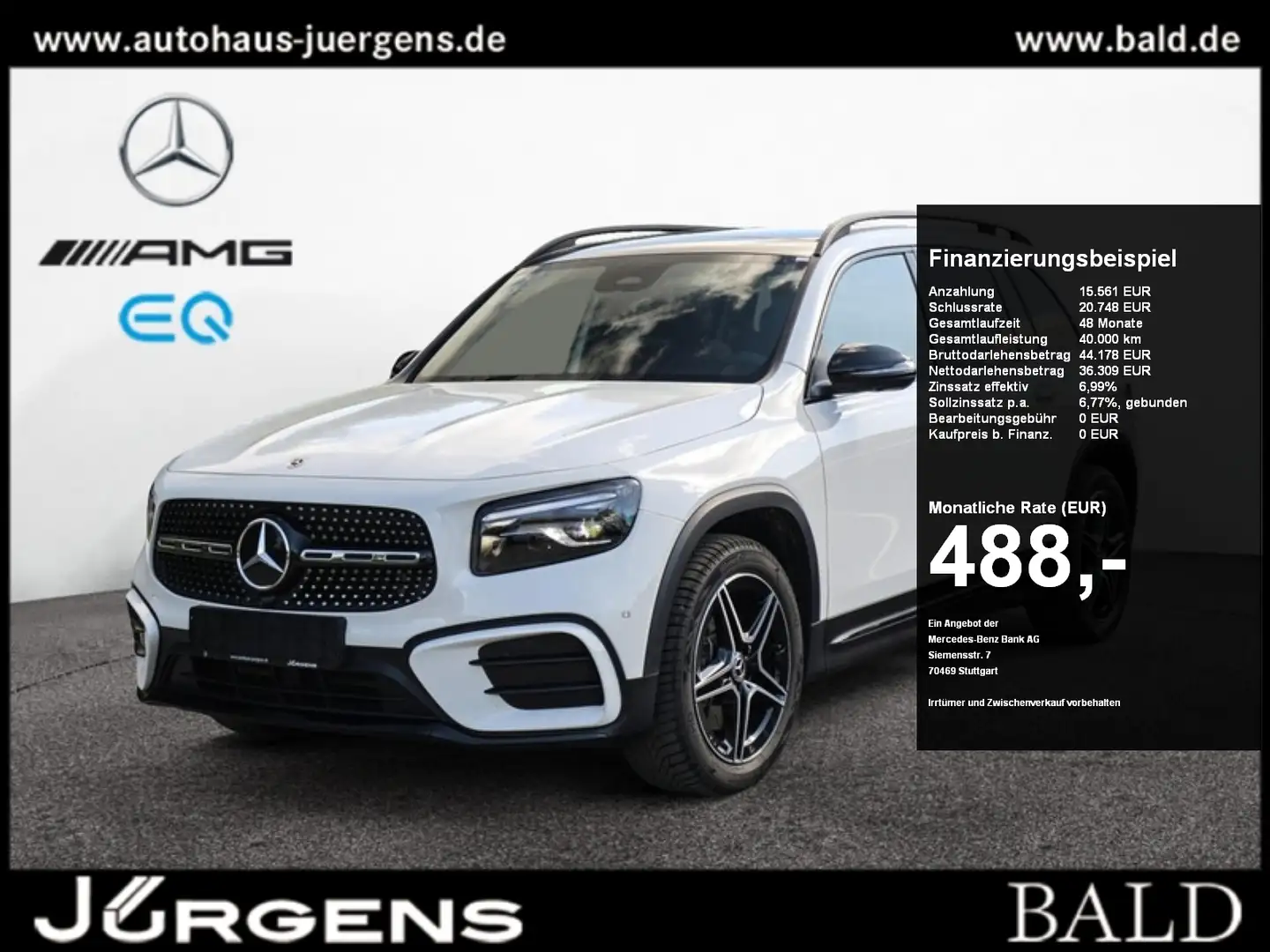 Mercedes-Benz GLB 220 d 4M AMG-Sport/Pano/AHK/Night/MBeam/DIST White - 1