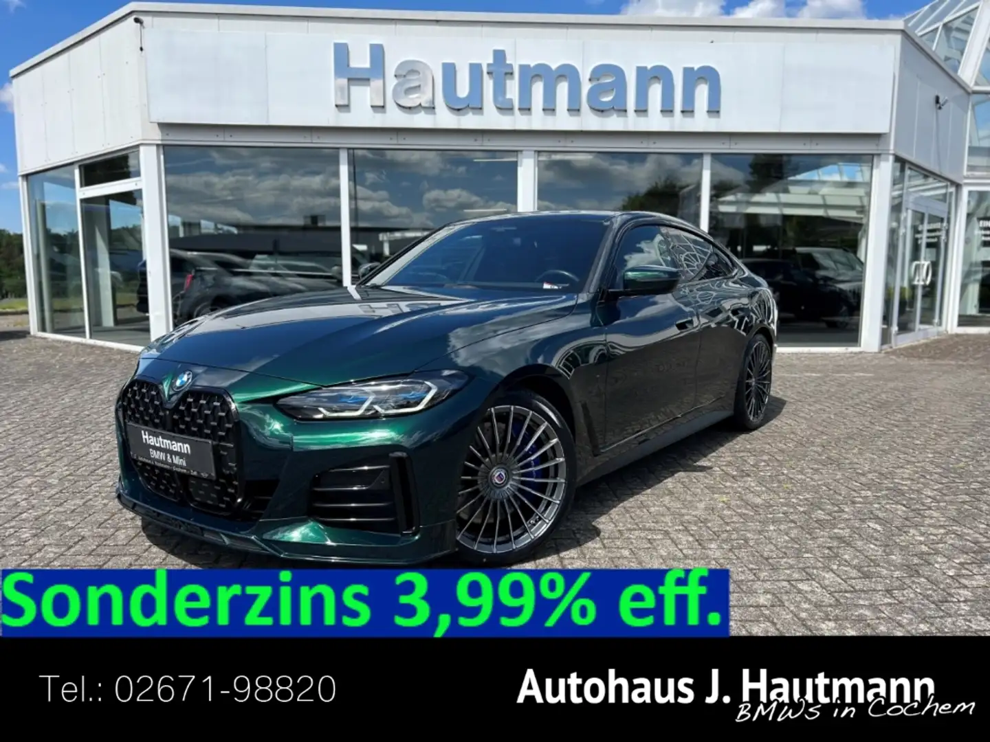 Alpina D4 S Gran Coupe Allrad +LASER+HUP+STH+20ZOLL+ Зелений - 1