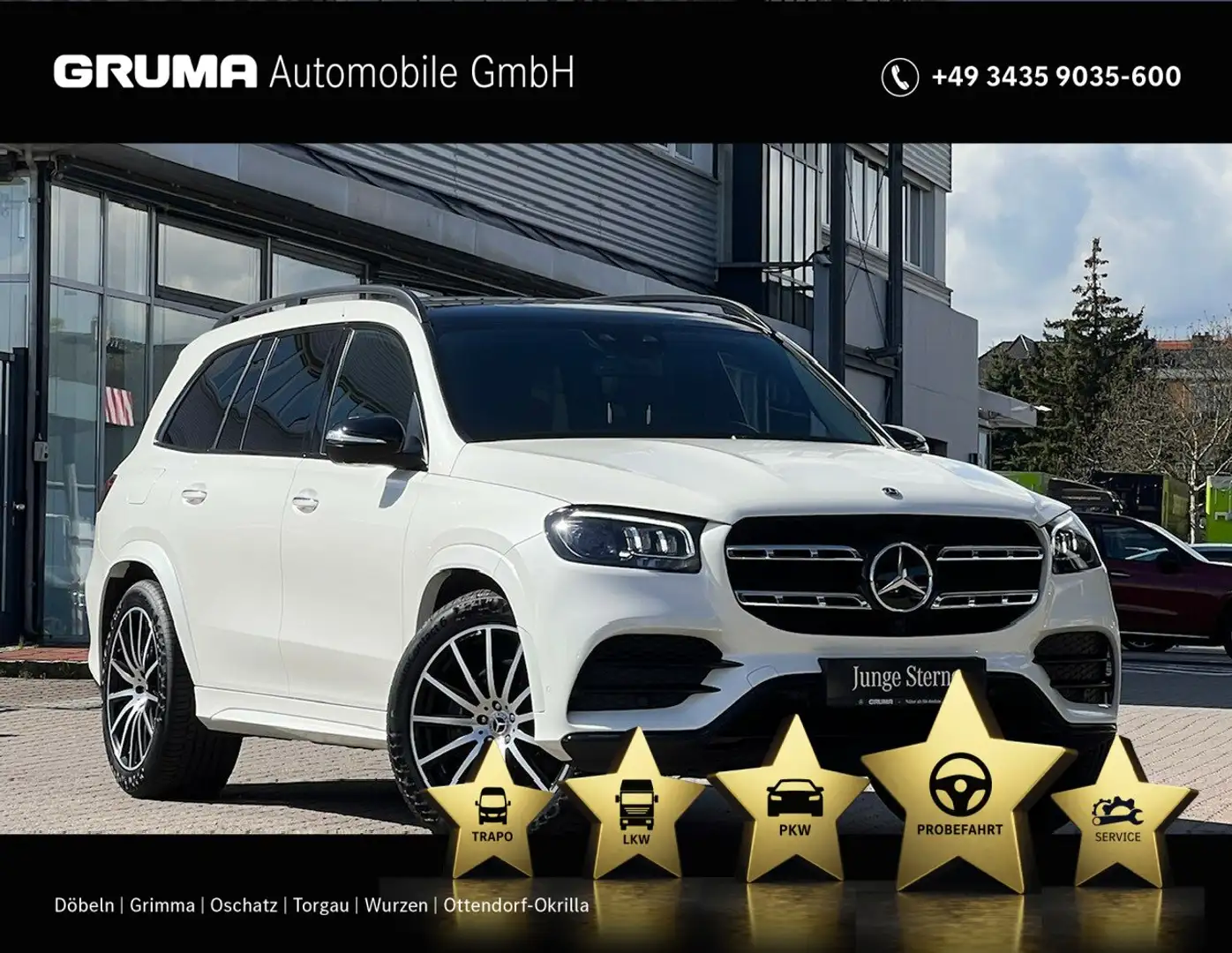Mercedes-Benz GLS 400 GLS 400 d 4M AMG+Night+AHK+Pano+7-Sitzer+KeyGo++ Bílá - 1