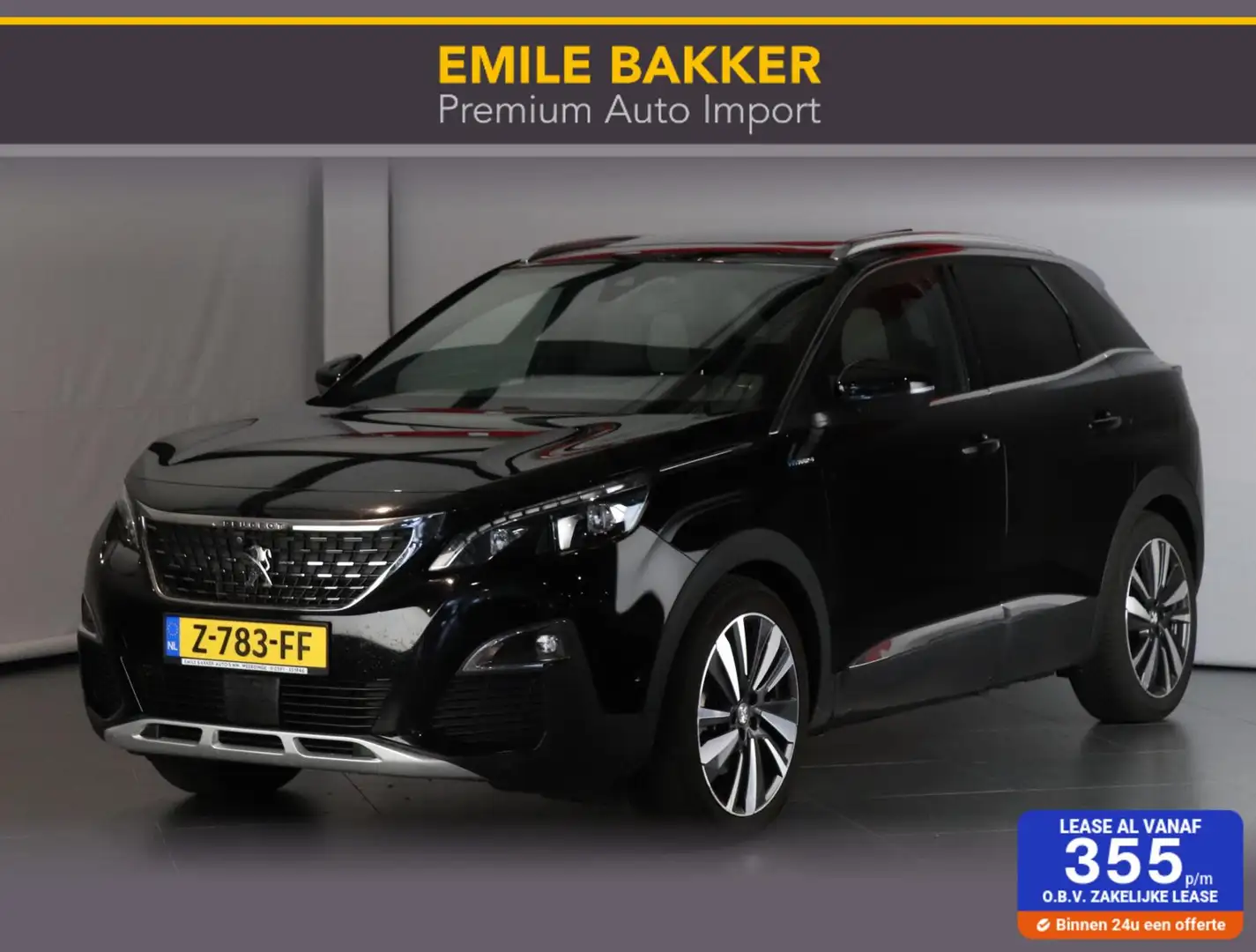 Peugeot 3008 1.6 HYbrid4 300 GT Zwart - 1