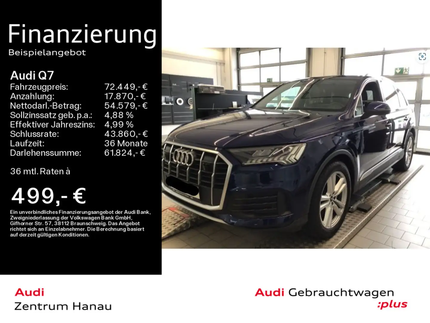 Audi Q7 SUV 50 TDI QUATTRO 7-SITZER*LUFT*PANO*AHK*HUD Blau - 1