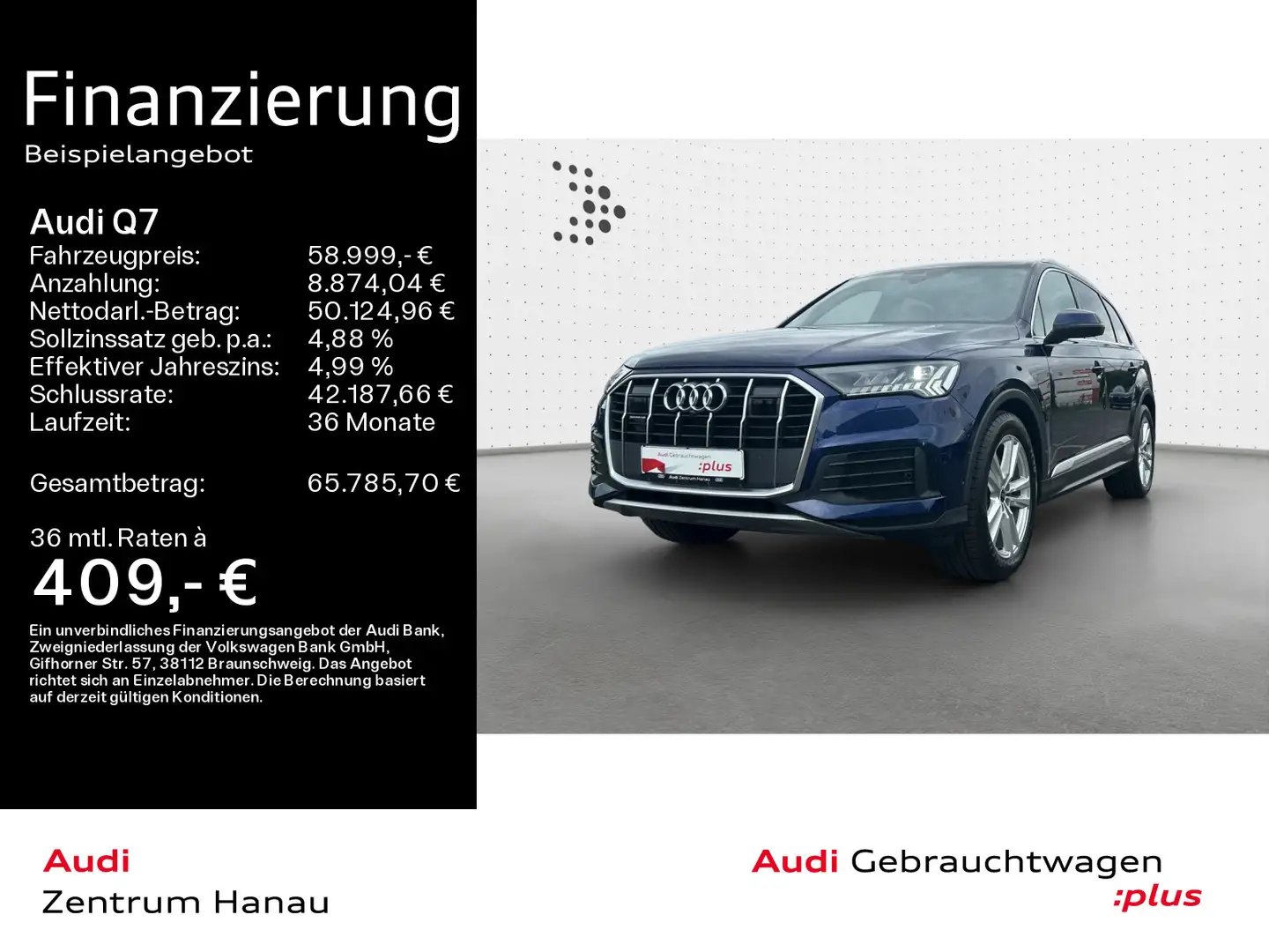 Audi Q7 50 TDI QUATTRO *7-SITZER*LUFT*PANO*AHK*HUD* Blu/Azzurro - 1