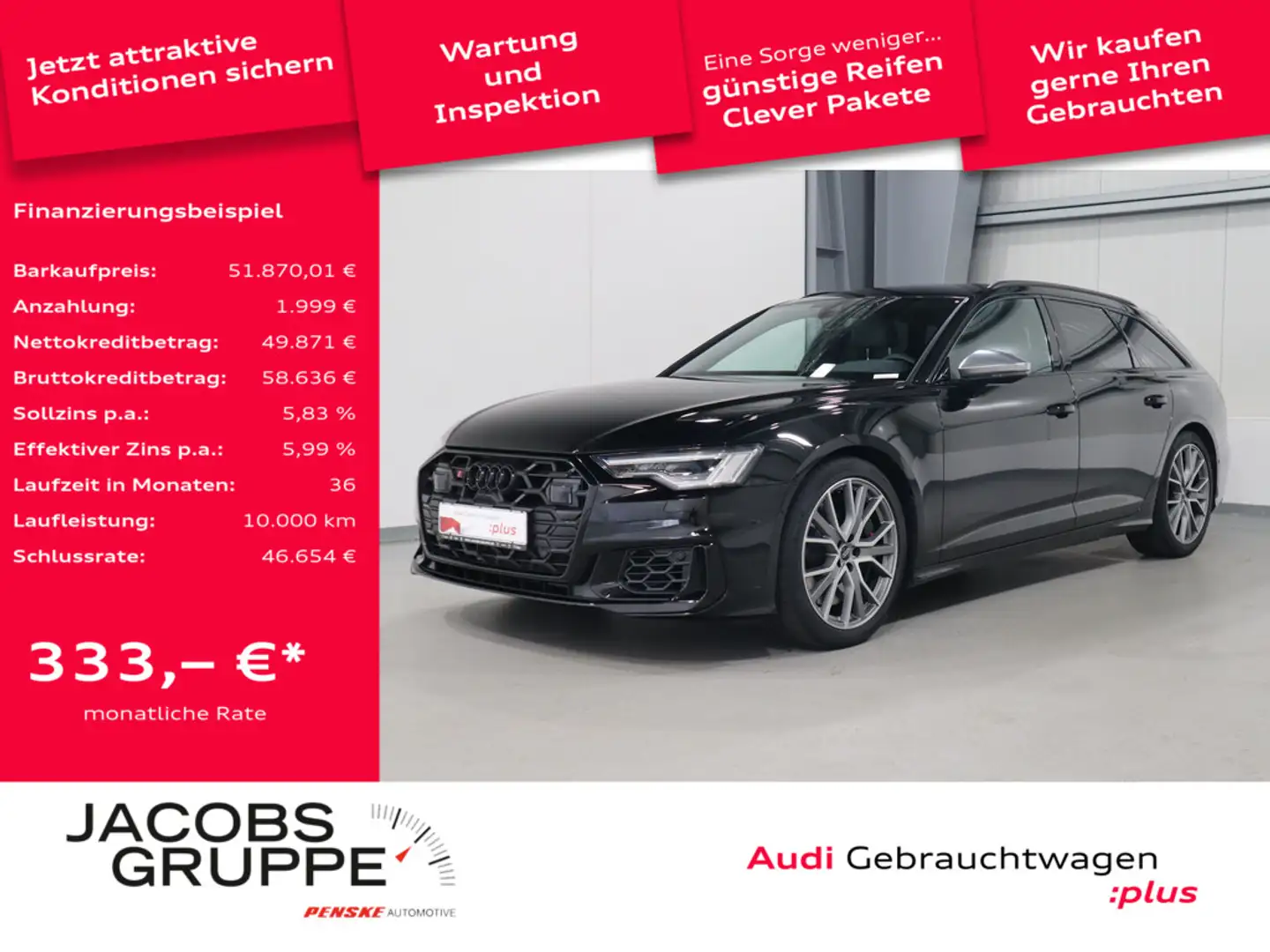 Audi S6 Avant 3.0 TDI quattro VC*LED*PDC * Schwarz - 1