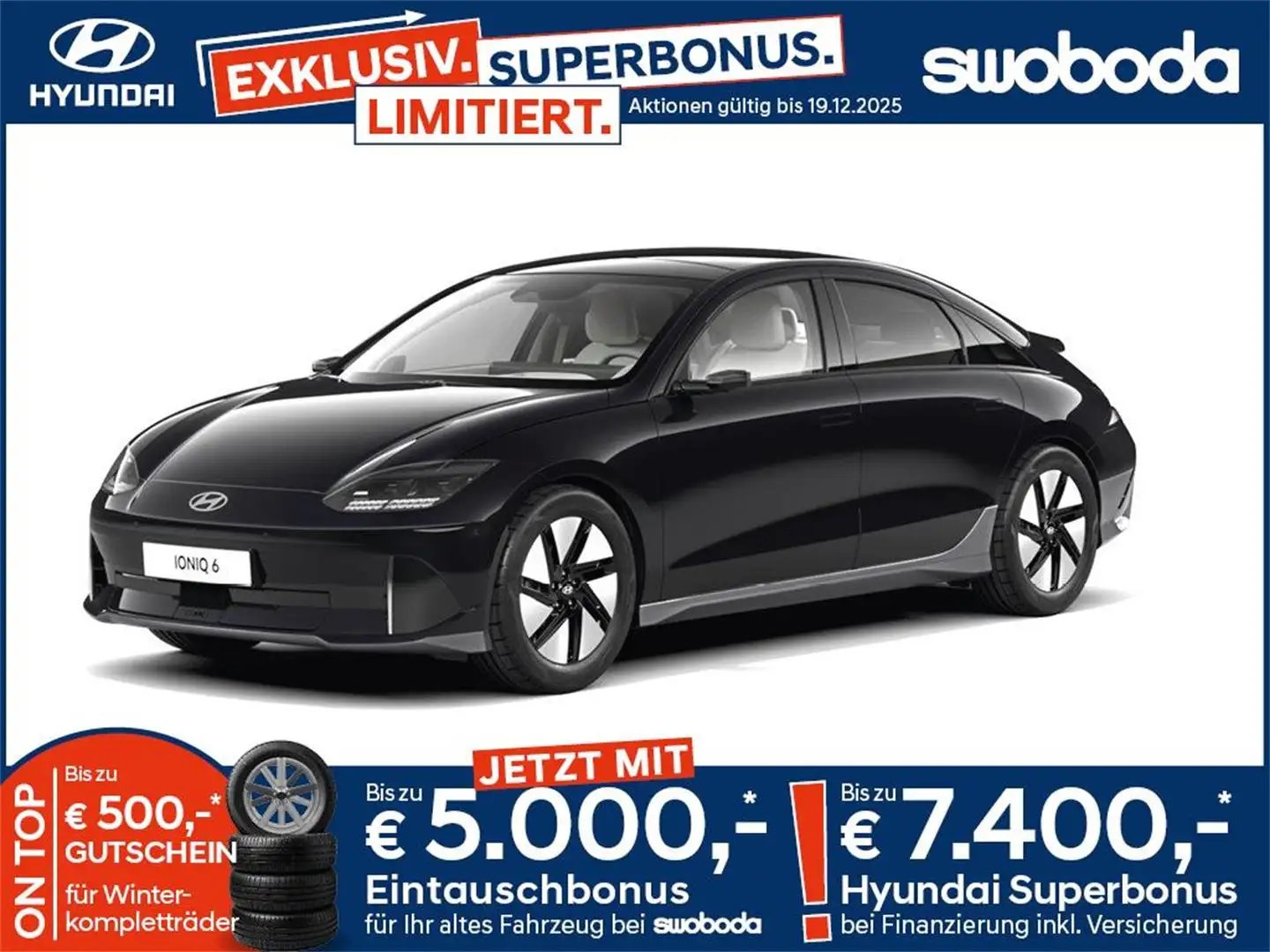 Hyundai IONIQ 6 PLUS LINE 77,4 kWh i65p2-P1-O4 Zwart - 1