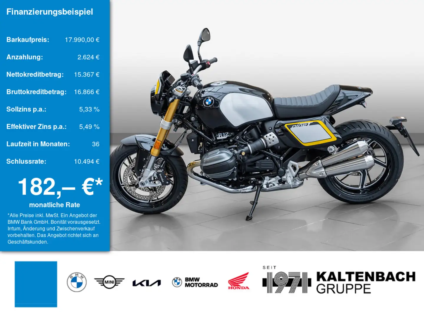 BMW R 12 nineT Tracker Umbau KOMFORT-P. LED Fekete - 1