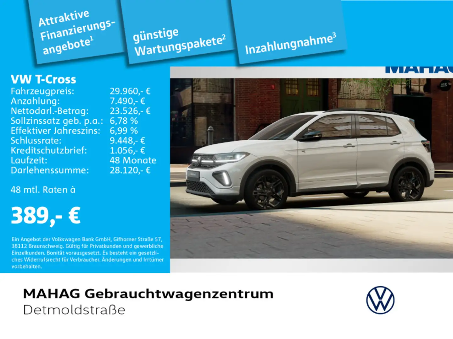 Volkswagen T-Cross R-Line 1.5 TSI Navi|AHK|MatrixLED Weiß - 1