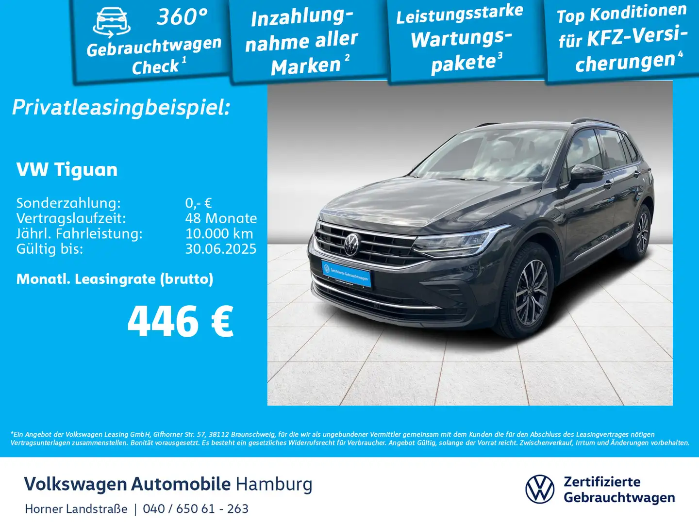 Volkswagen Tiguan Life 1.5 TSI DSG AHK Einparkhilfe CarPlay Grau - 1