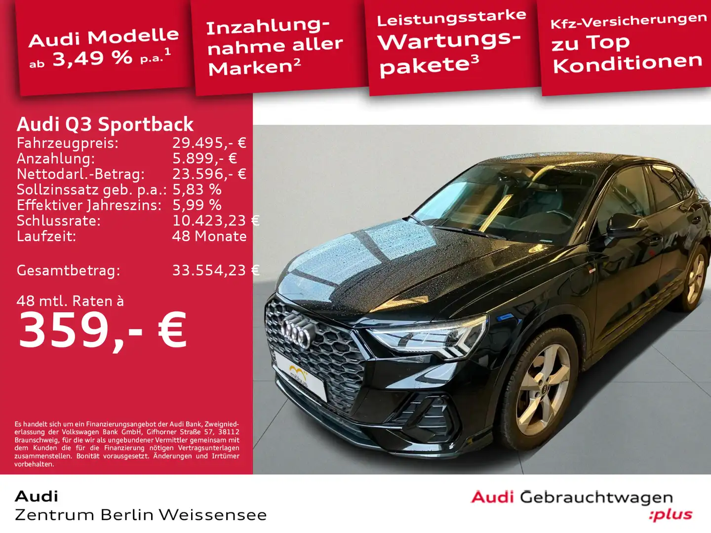 Audi Q3 45 TFSI e S-TRO*S-LINE*RFK*VC*APP** Schwarz - 1