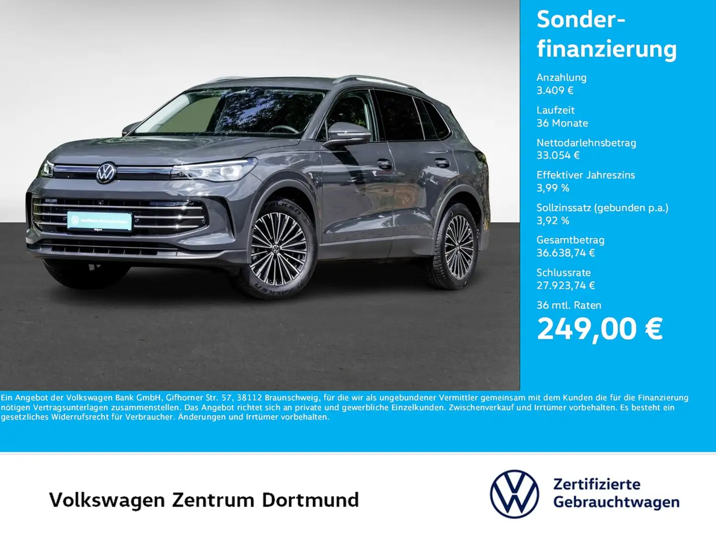 Volkswagen Tiguan 1.5 eTSI ELEGANCE NEUES MODELL AHK 360CAM Gri - 1