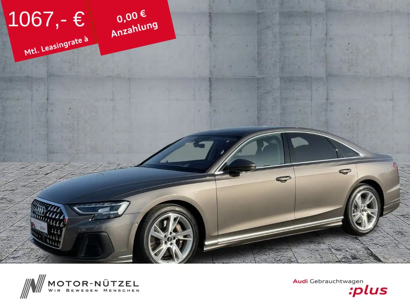 Audi A8 55 TFSI QU MATRIX+NAV+HuD+TV+B&O+AIR+ACC+PANO Grau - 1