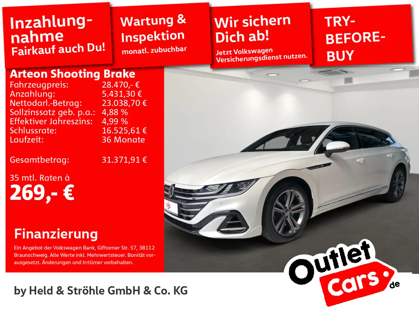 Volkswagen Arteon R-Line 2.0 TSI DSG 4M DCC Weiß - 1