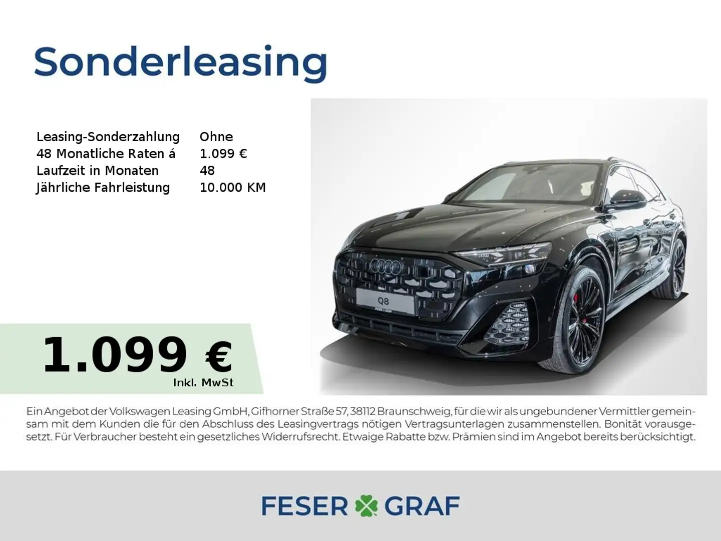 Audi Q8 SUV 60 TFSIe HD-Matrix/HuD/AZV/Pano/AssPlus Schwarz - 1