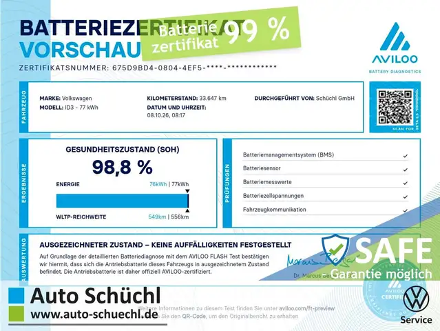 Volkswagen ID.3 PRO S 82 kWh WÄRMEPUMPE+5 SITZER+APP CONNE