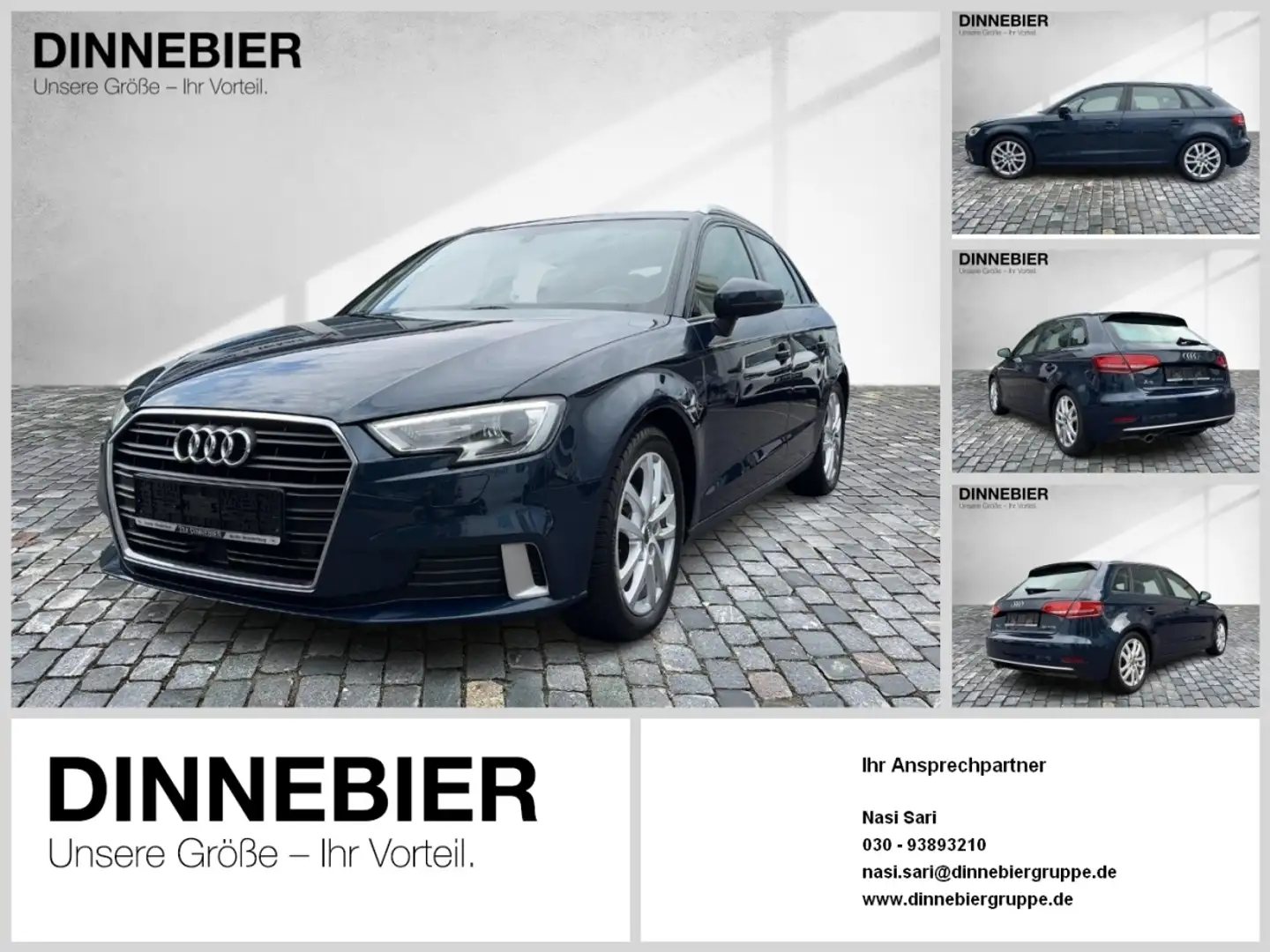 Audi A3 Sportback Navi FLA LM SHZ KlimaA Blau - 1