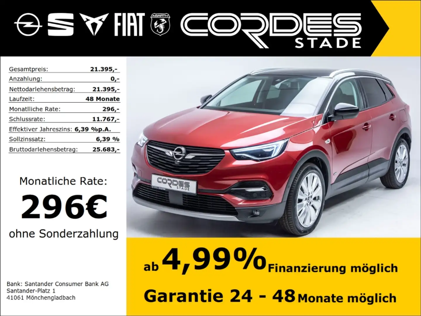 Opel Grandland Plug-in-Hybrid 4 Ultimate 1.6 Turbo ACC AT (35) Rot - 1