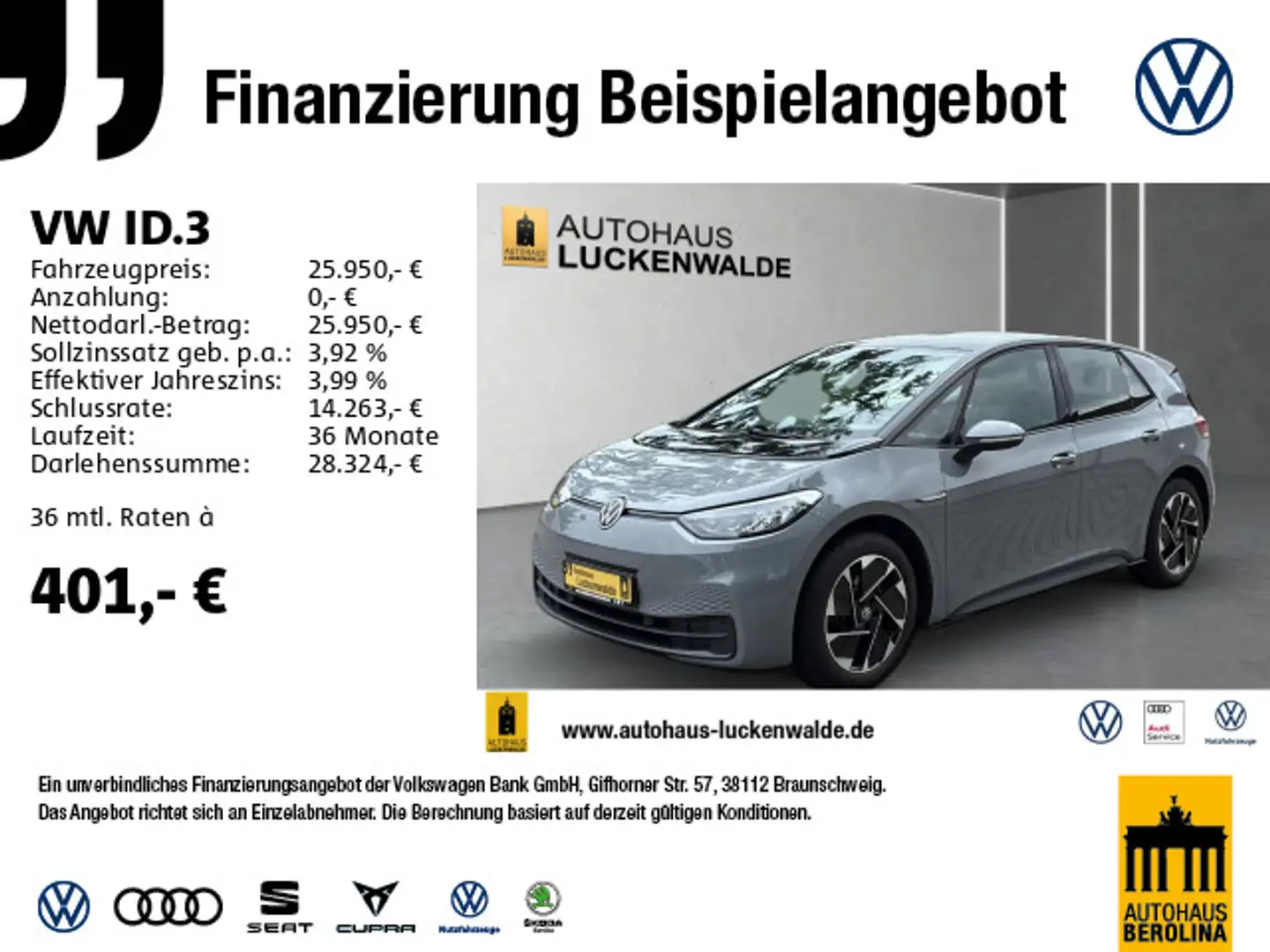 Volkswagen ID.3 Pro Performance *ACC*LED*R-CAM*SHZ* Gris - 1