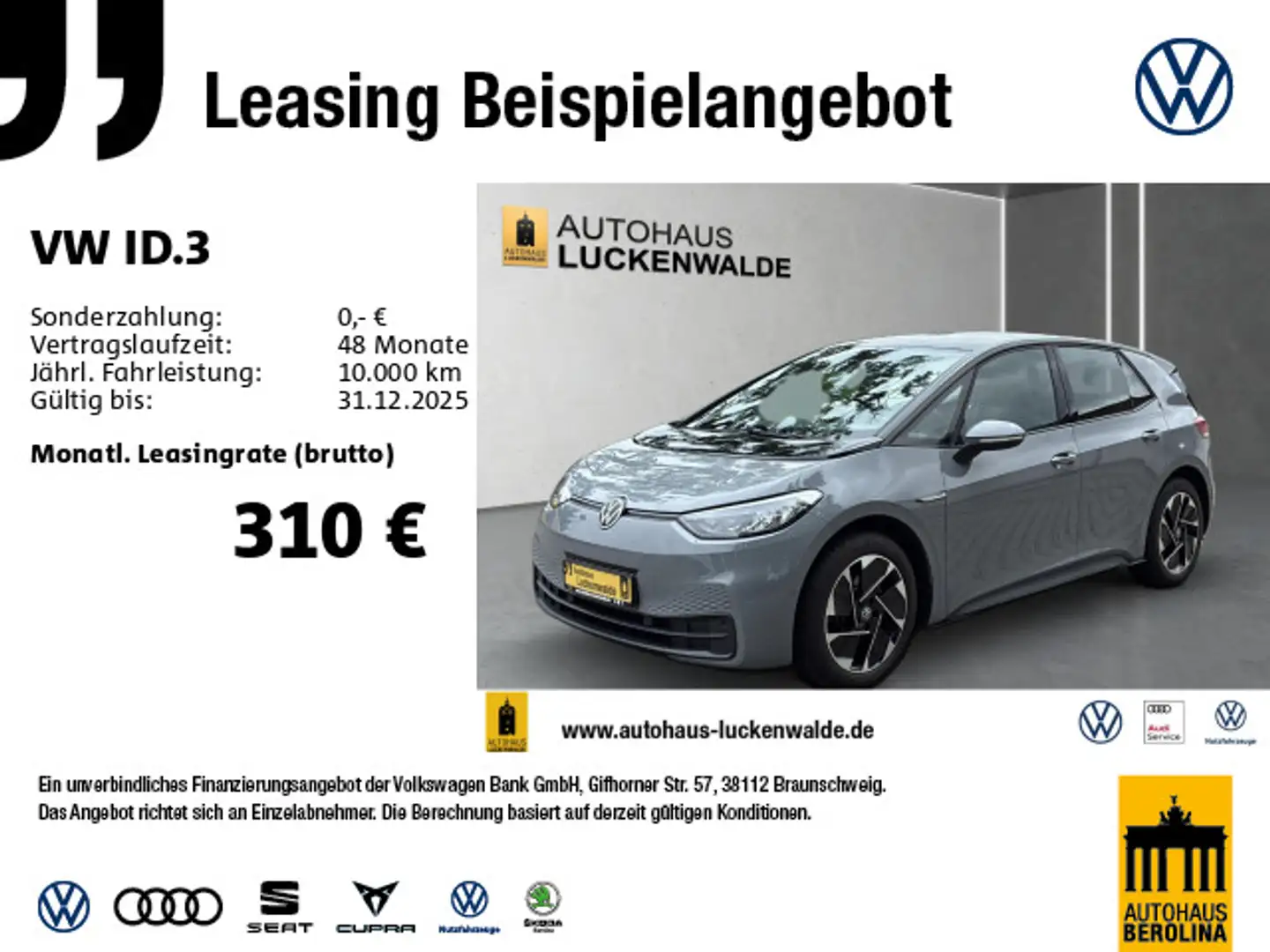 Volkswagen ID.3 Pro Performance *ACC*LED*R-CAM*SHZ* Grijs - 1