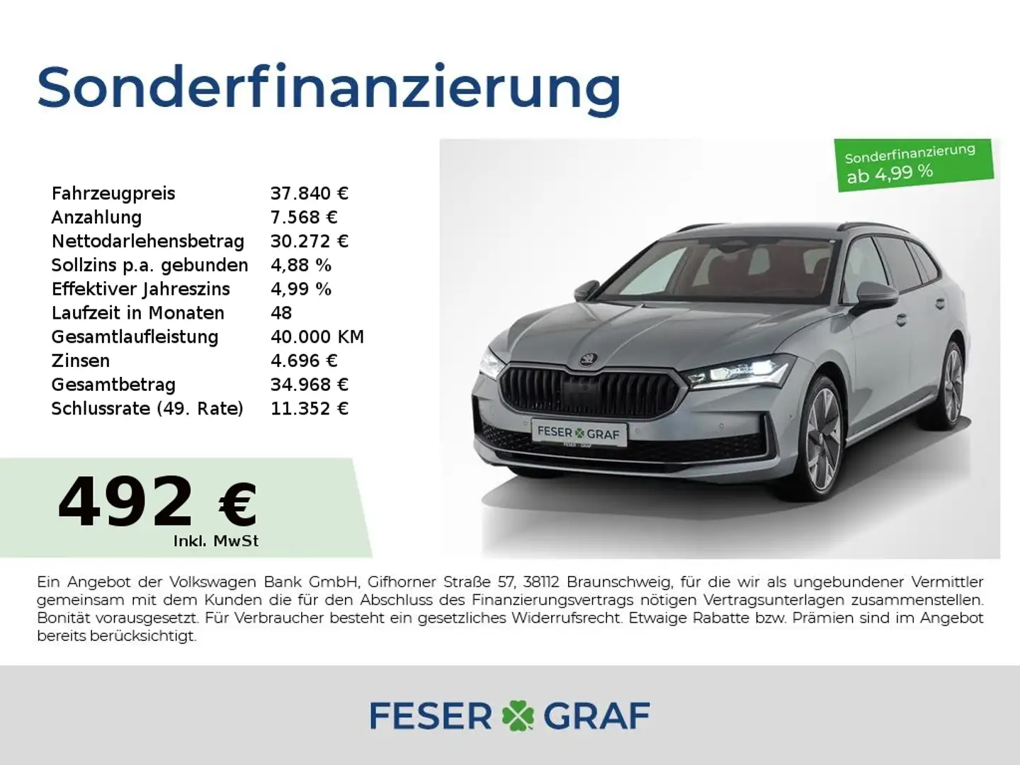 Skoda Superb Combi Selection SZH / 360° KAMERA / NAVI / MASSAGE Silber - 1