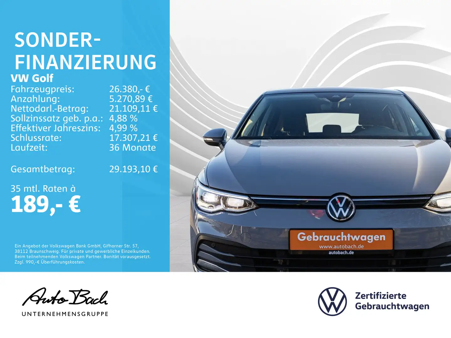 Volkswagen Golf VIII 1.5 eTSI "MOVE" DSG Navi LED Digital C Gris - 2