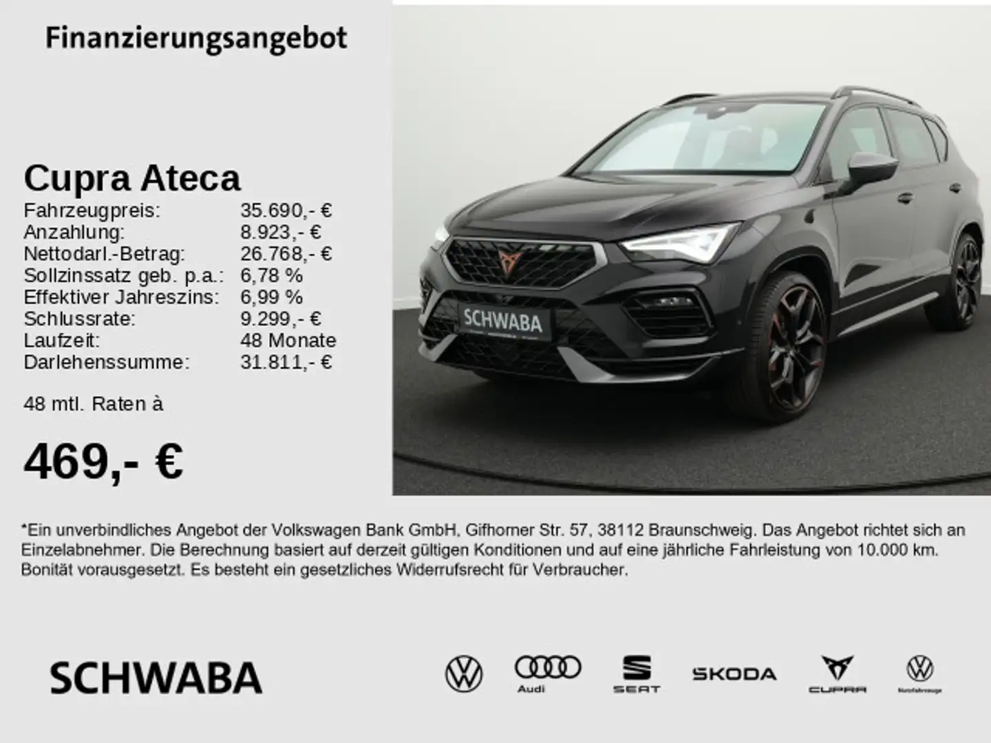 CUPRA Ateca 2.0 TSI 4Drive BREMBO*LED*VIRTUAL*NAV*20" Noir - 1