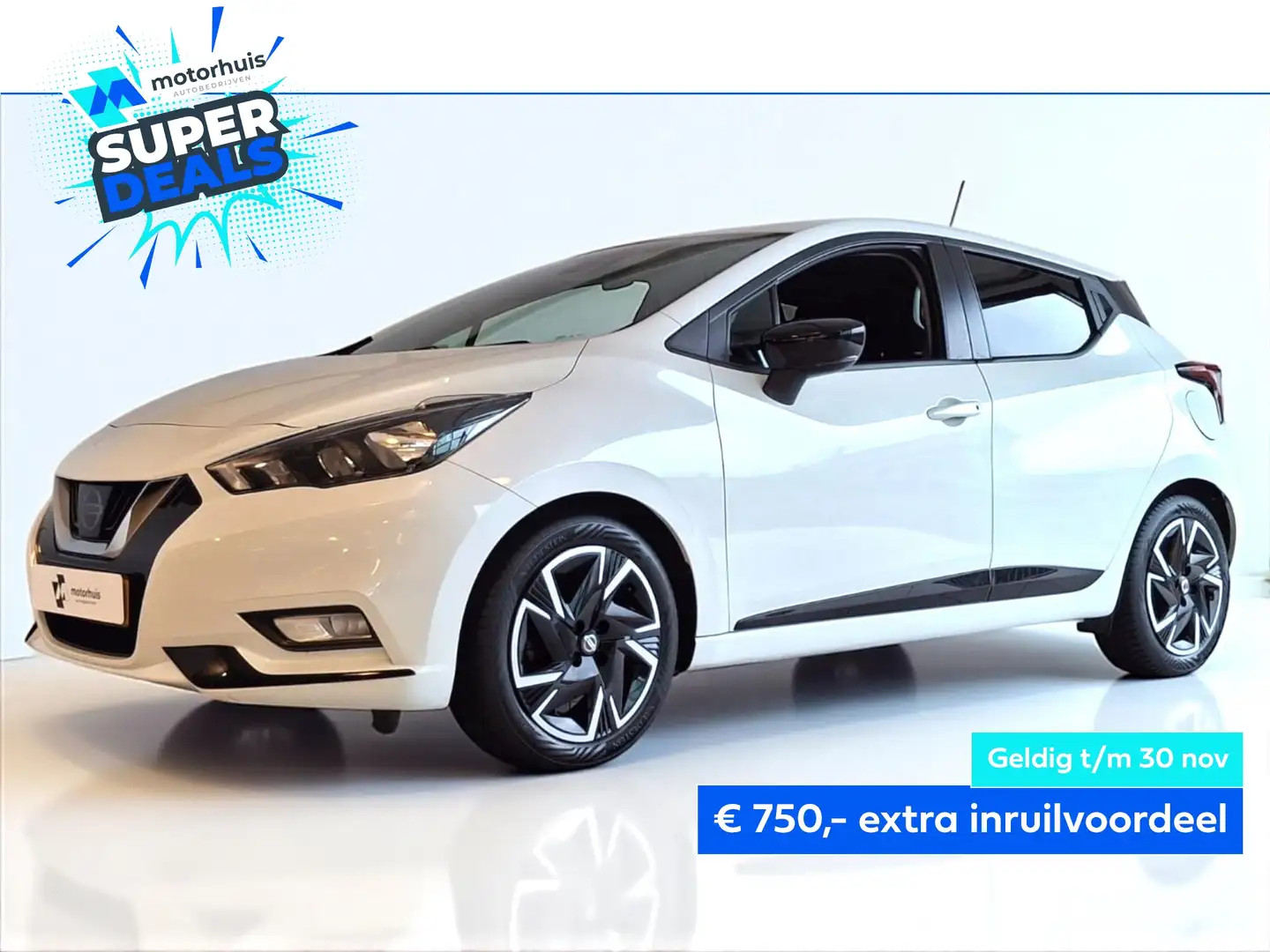 Nissan Micra 1.0 IG-T 92pk N-Design NAVI PDC LMV Blanc - 1