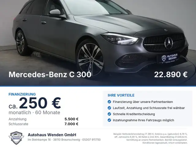 Mercedes-Benz C 300 d T 9G Tronic CarPlay/Distronic/Kamera/Lan