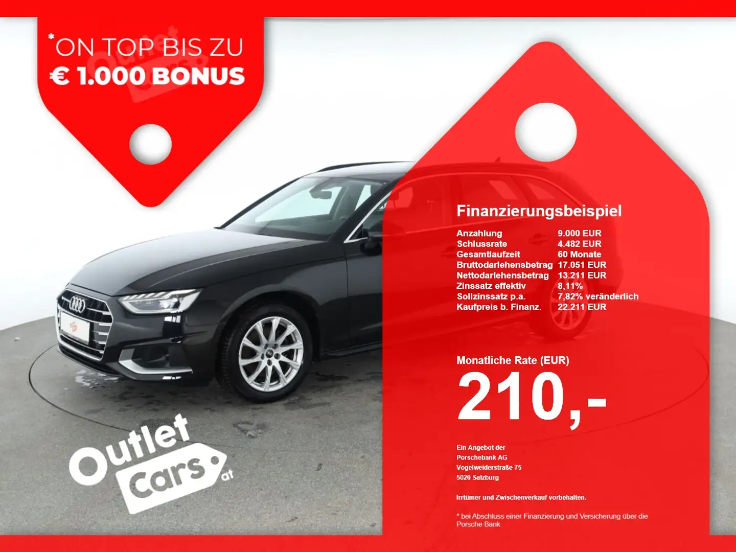 Audi A4 Avant 30 2.0 TDI advanced LED+NAVI+RFK+LM+PDC Schwarz - 1