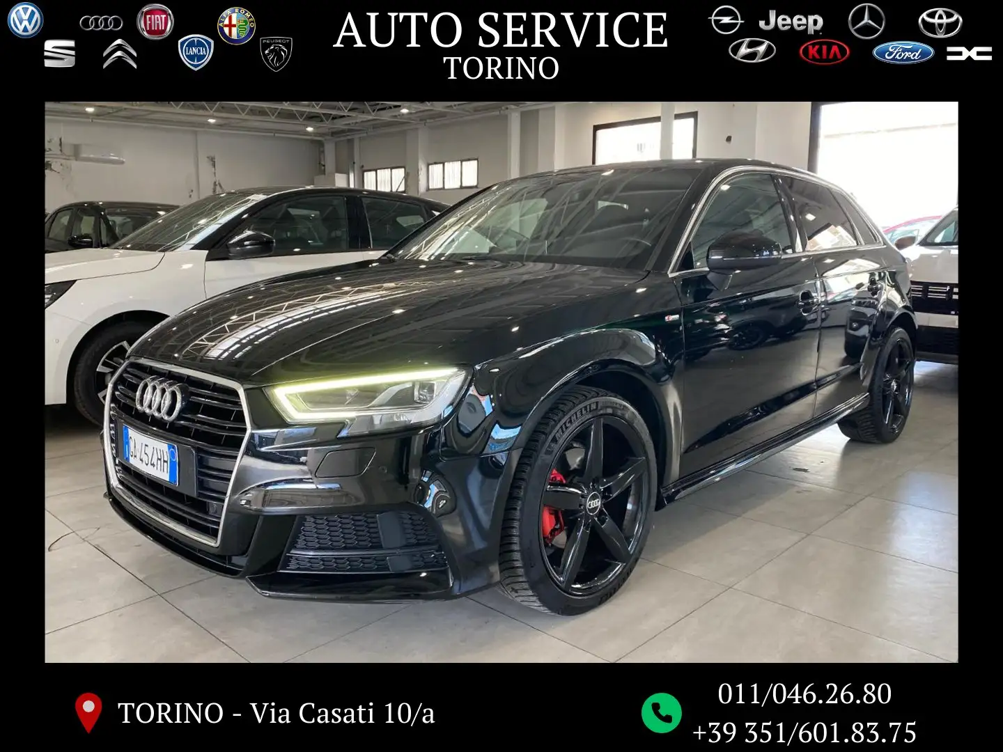 Audi A3 Sportback 30 1.6 tdi 116CV S line audi prima sce Schwarz - 1