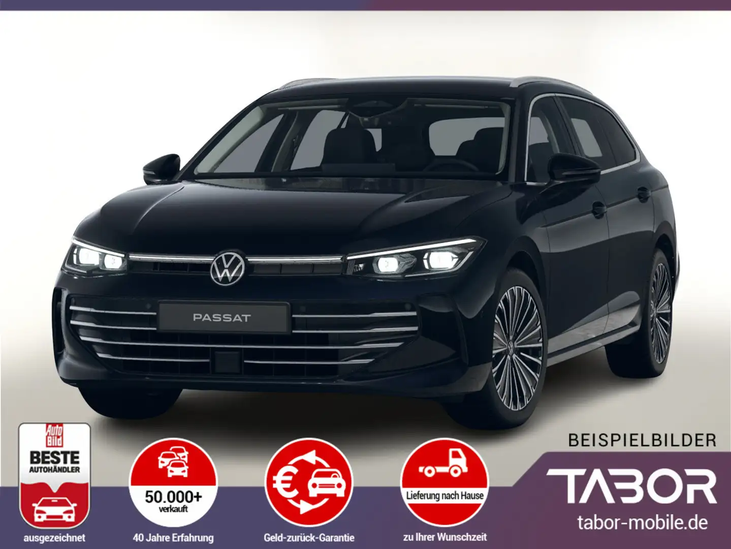 Volkswagen Passat Var. eTSI 150 DSG Eleg. Leder Matrix Nav+ Zwart - 1