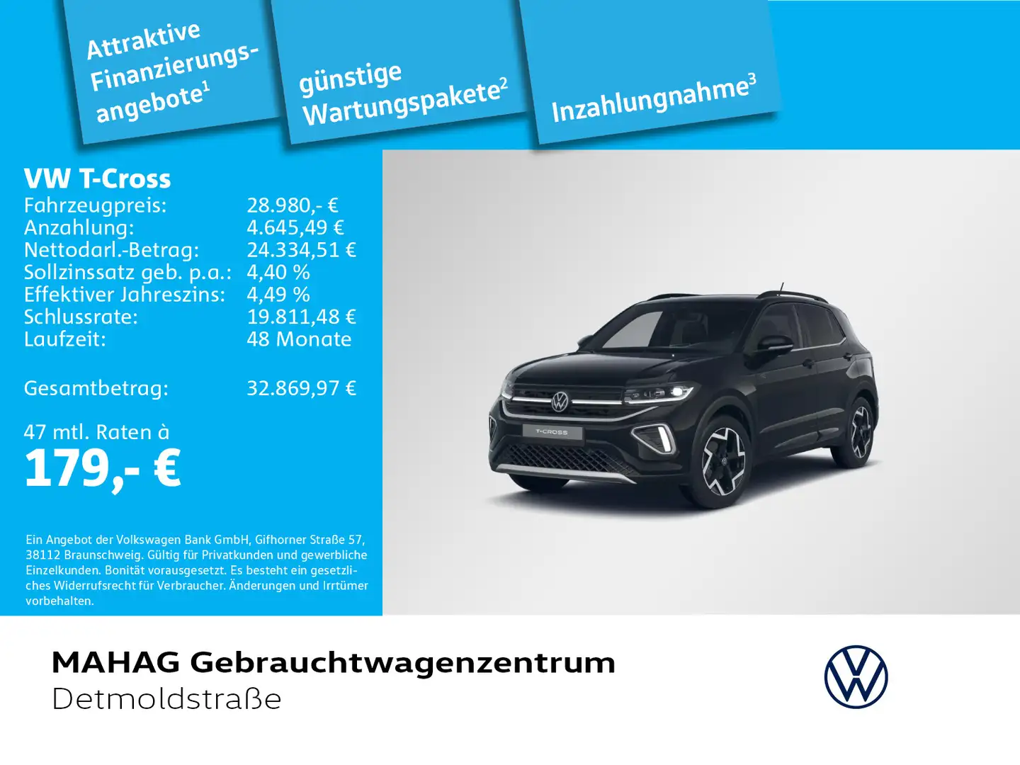Volkswagen T-Cross 1.5 TSI R-Line AHK IQ.Light IQ.Drive Nav Noir - 1