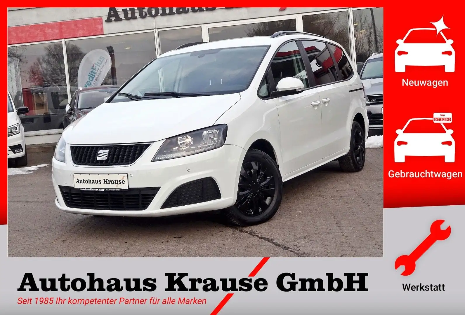 SEAT Alhambra 2.0TDI DSG 7SITZE-3Z KLIMAAUT/PDC/TEMP Weiß - 1