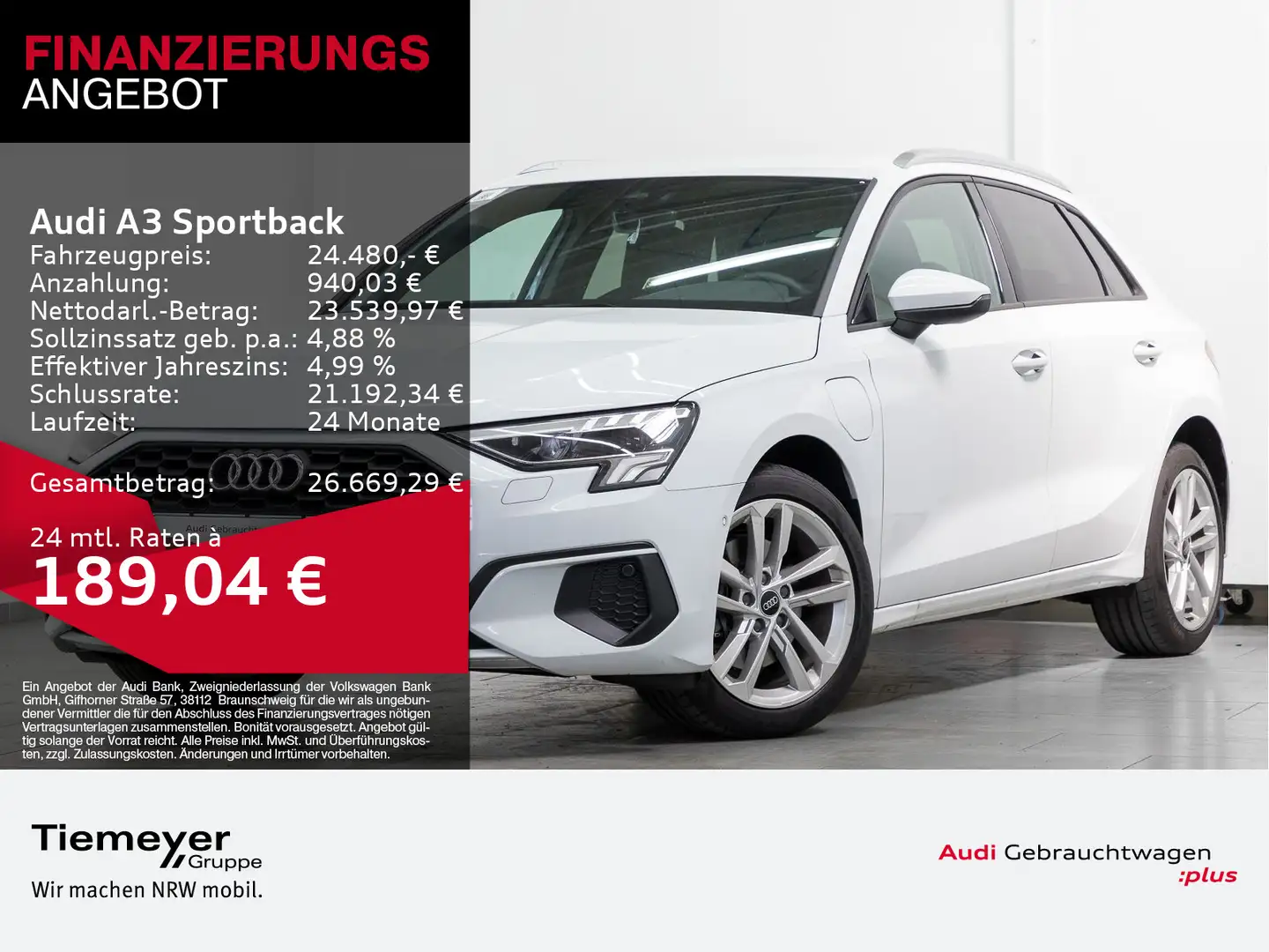 Audi A3 40 TFSIe LED NAVI KAMERA Blanc - 1